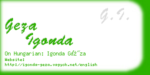 geza igonda business card